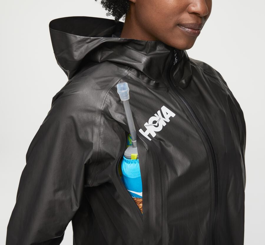 Hoka Australia One One GORE-TEX Shakedry™ Run - Womens Jackets Black - UAPRD-3204